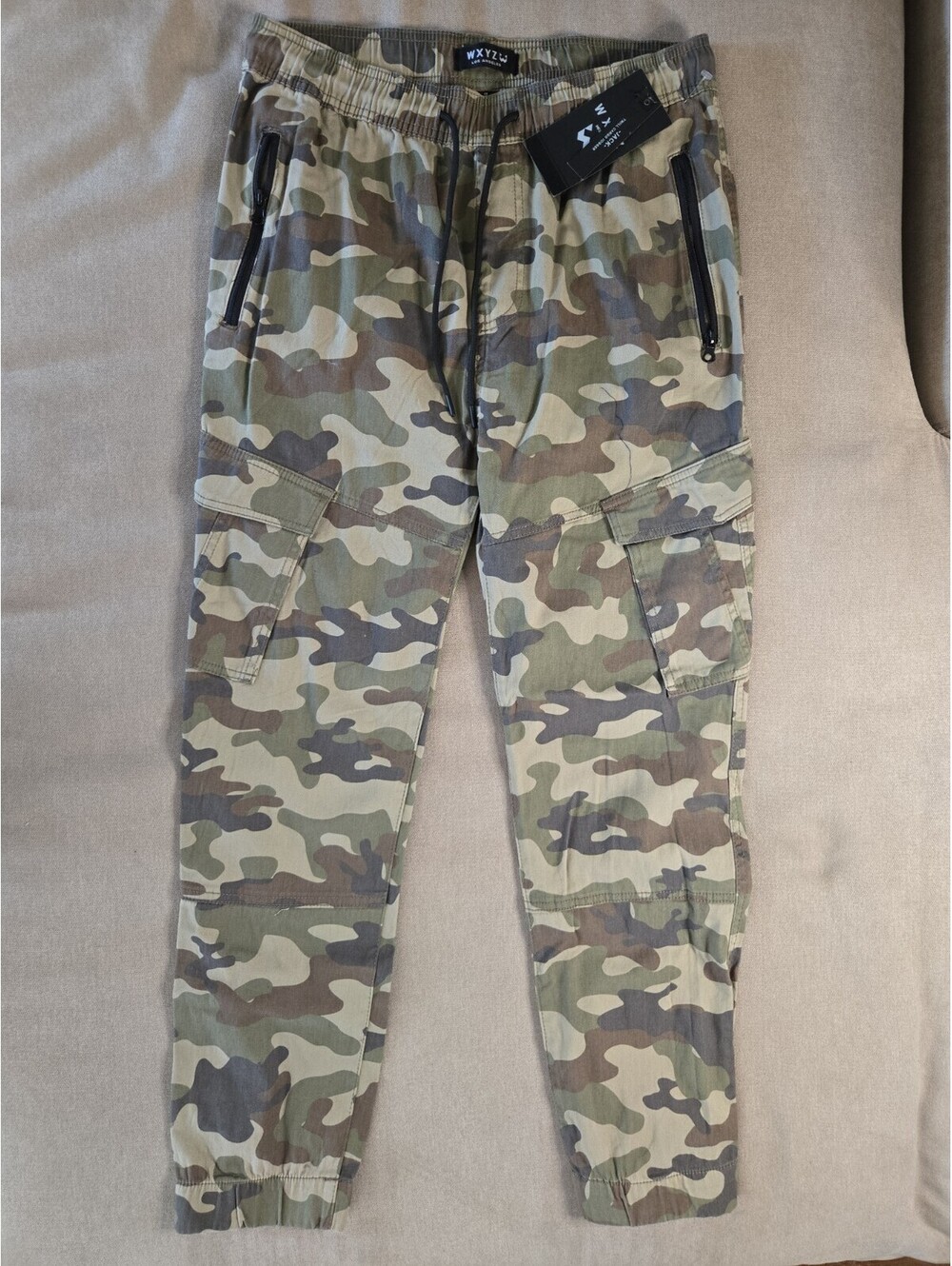 WXYZ Los Angeles Jack NWT Men's Twill Cargo Jogger Pants Size Medium Camouflage
